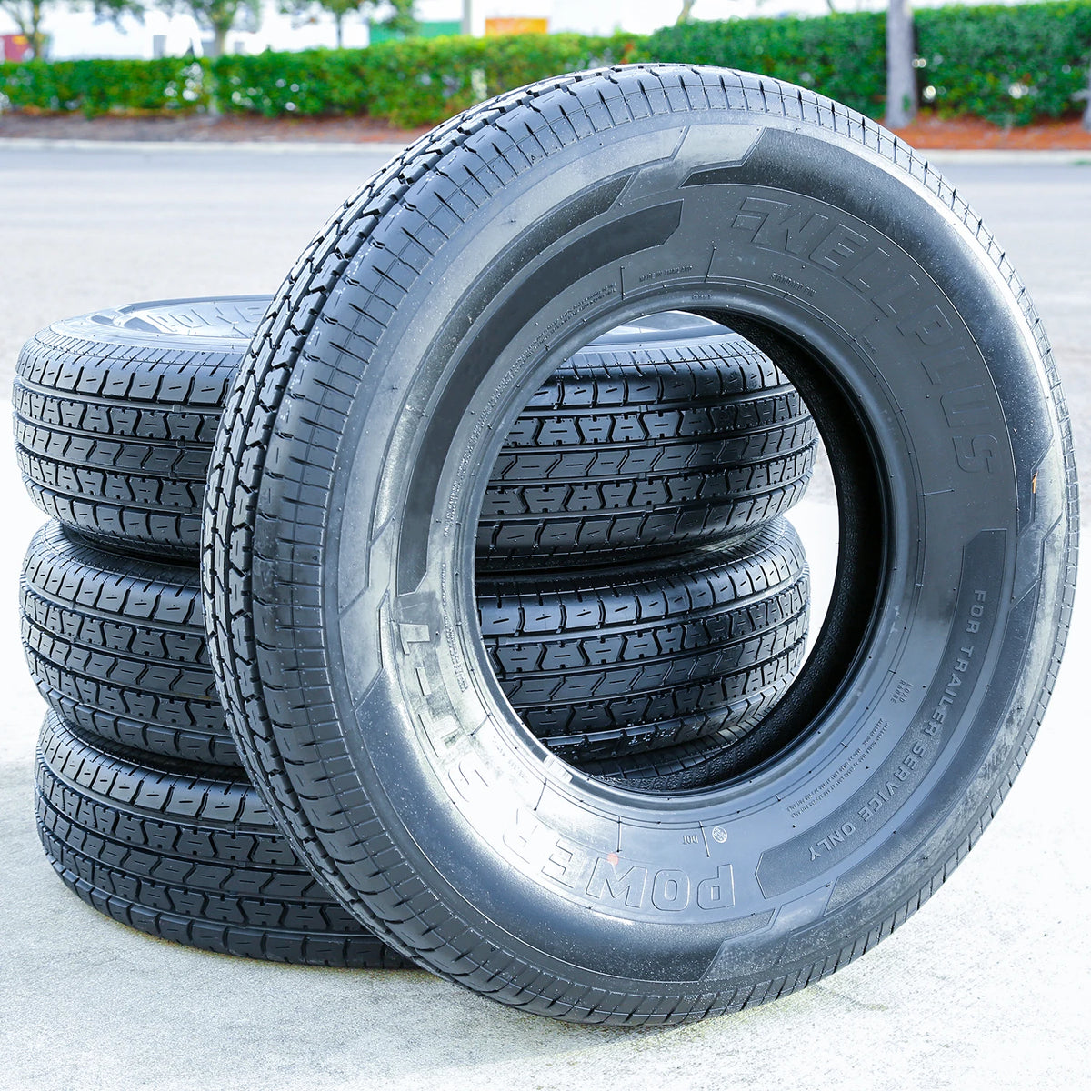 WellPlus Power ST-1 Semi Steel ST235/80R16 Load F Trailer Tires — Set of 4