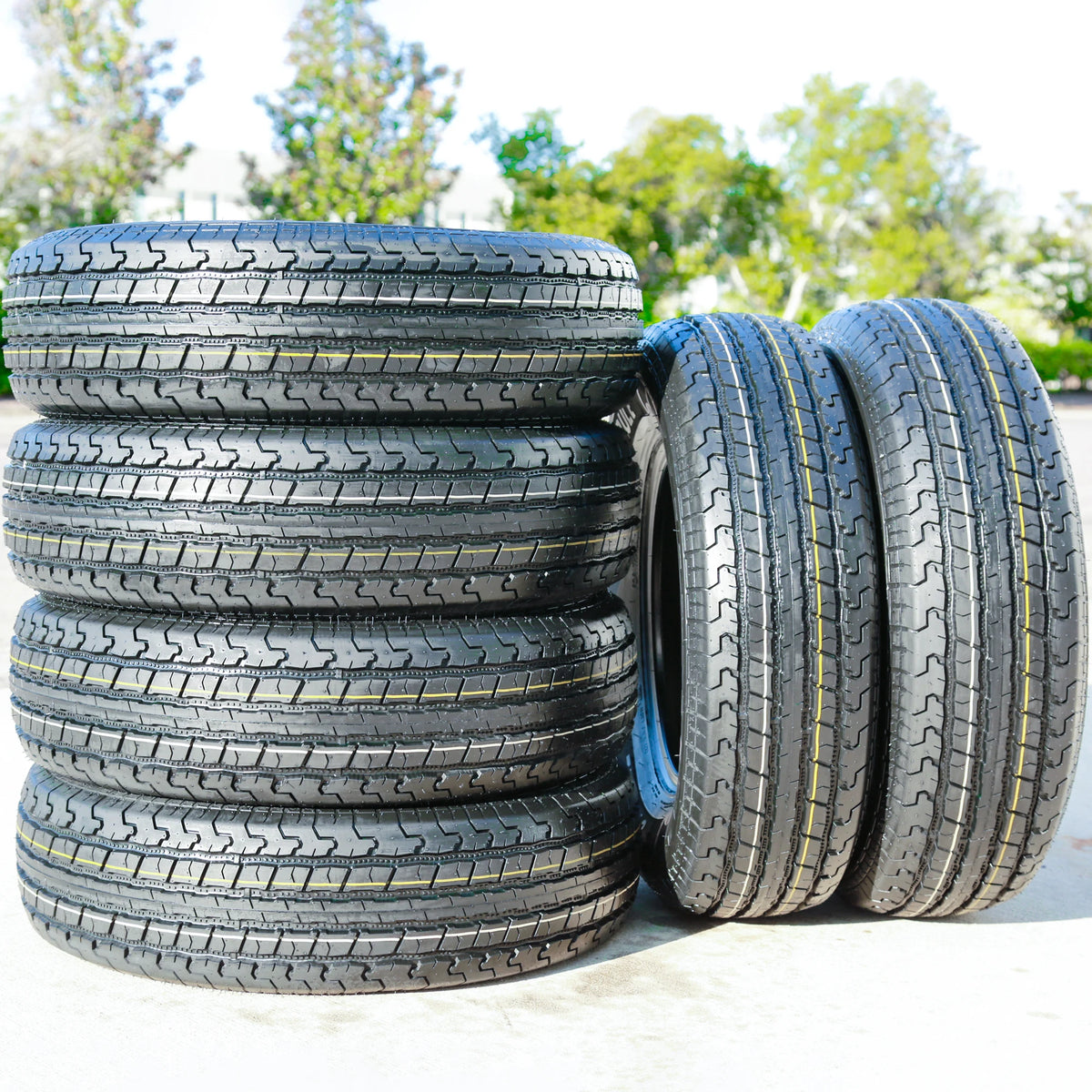 Roundrule ST Hikee Semi Steel ST235/80R16 Load F Trailer Tires — Set of 6