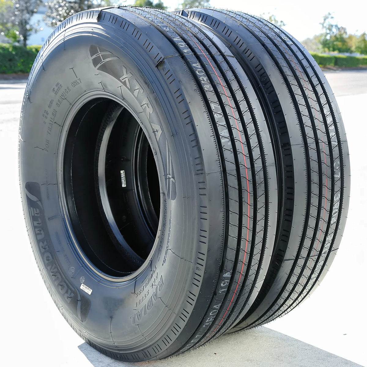 Roundrule Xtra All Steel ST225/75R15 Load G Trailer Tires — Set of 2