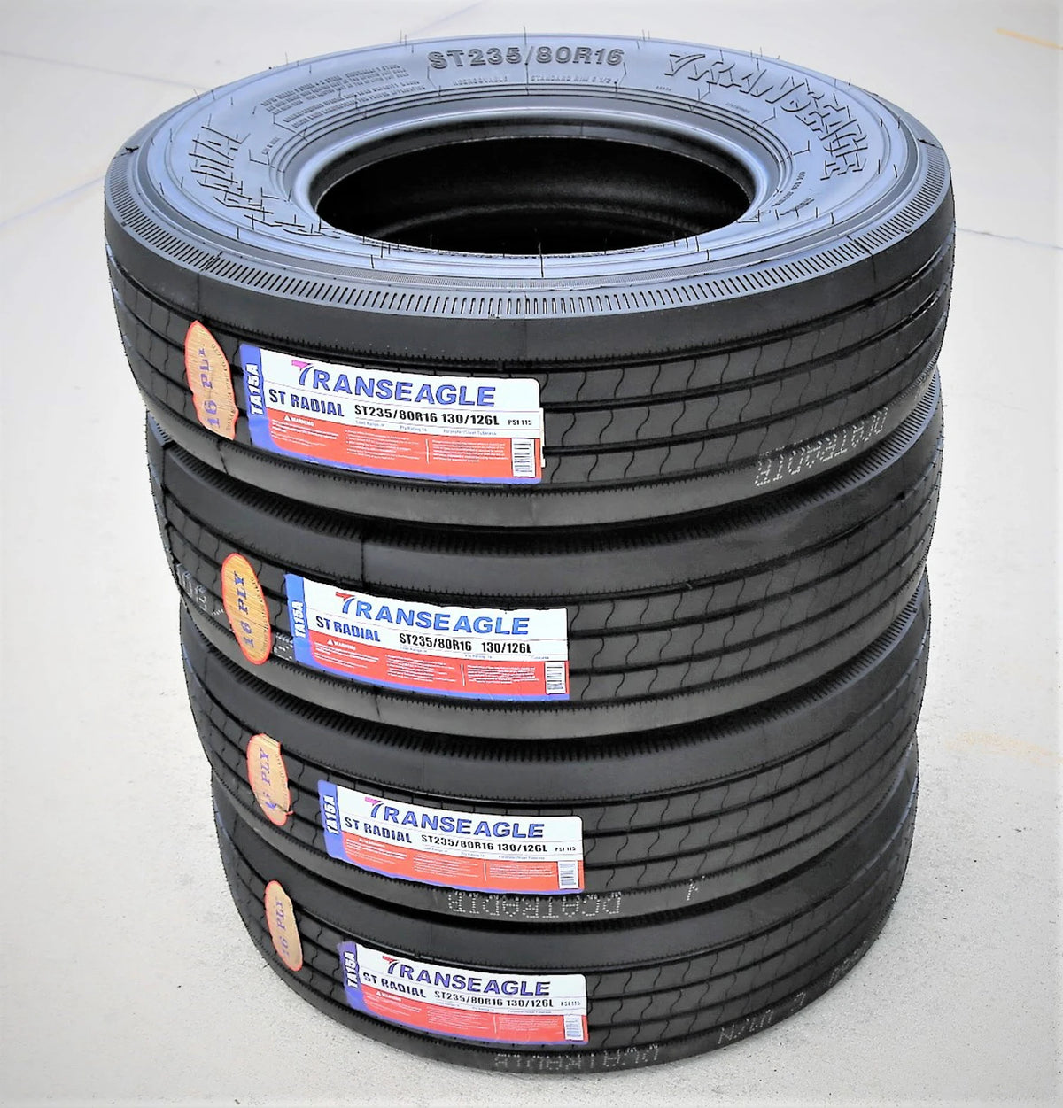 Transeagle ST Radial All Steel ST235/80R16 Load H Trailer Tires — Set of 4