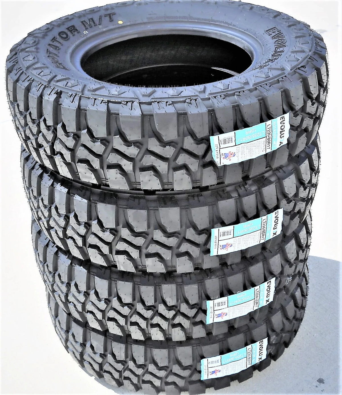 Evoluxx Rotator M/T LT235/80R17 Load E All-Season Mud-Terrain Tires — Set of 4