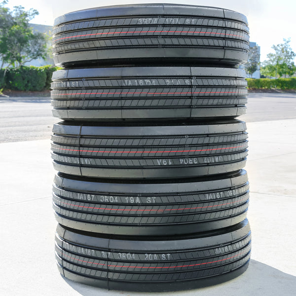 Roundrule Xtra All Steel ST235/85R16 Load G Trailer Tires — Set of 5