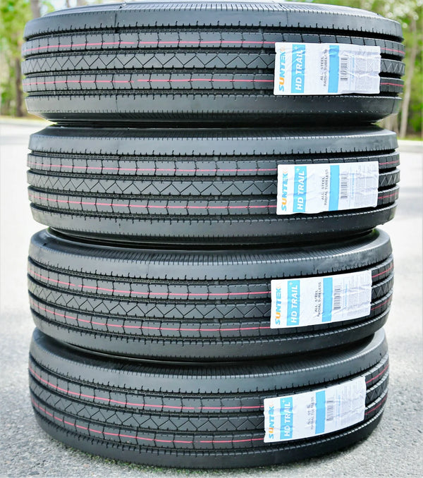 Suntek HD Trail + All Steel ST235/80R16 Load H Trailer Tires — Set of 4