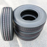 Suntek HD Trail + All Steel ST225/75R15 Load G Trailer Tires — Set of 4