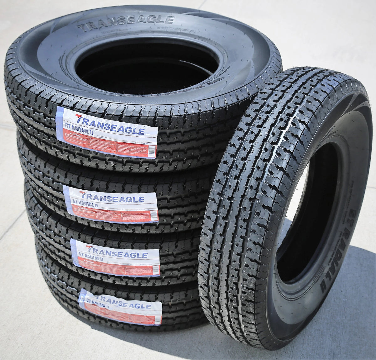 Transeagle ST Radial II Steel Belted ST205/75R14 105L Load D Trailer Tires — Set of 5