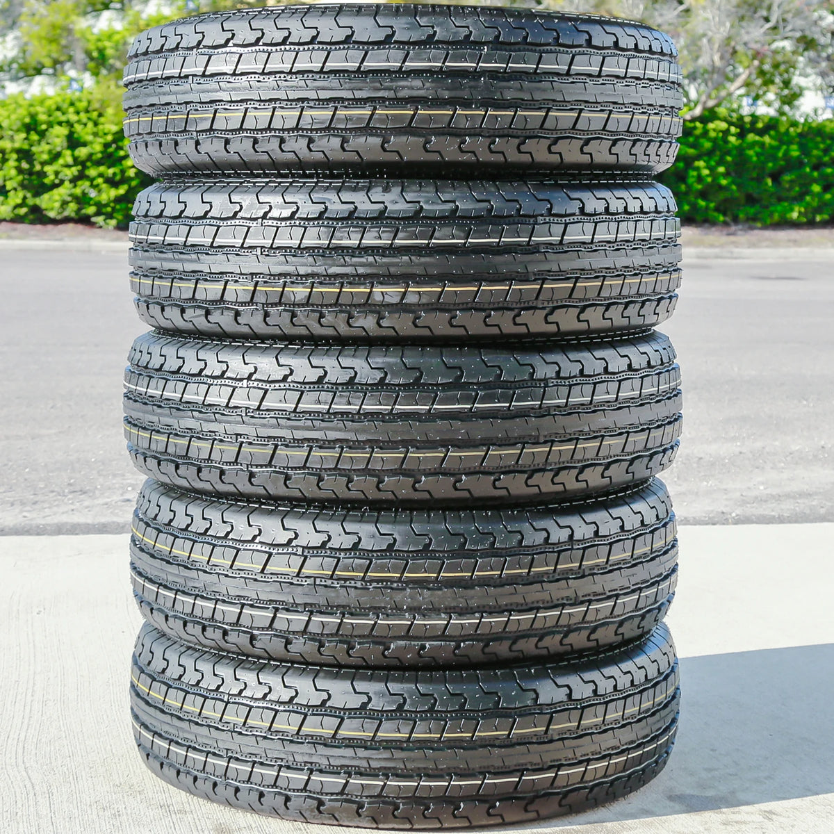 Roundrule ST Hikee Semi Steel ST215/75R14 Load D Trailer Tires — Set of 5