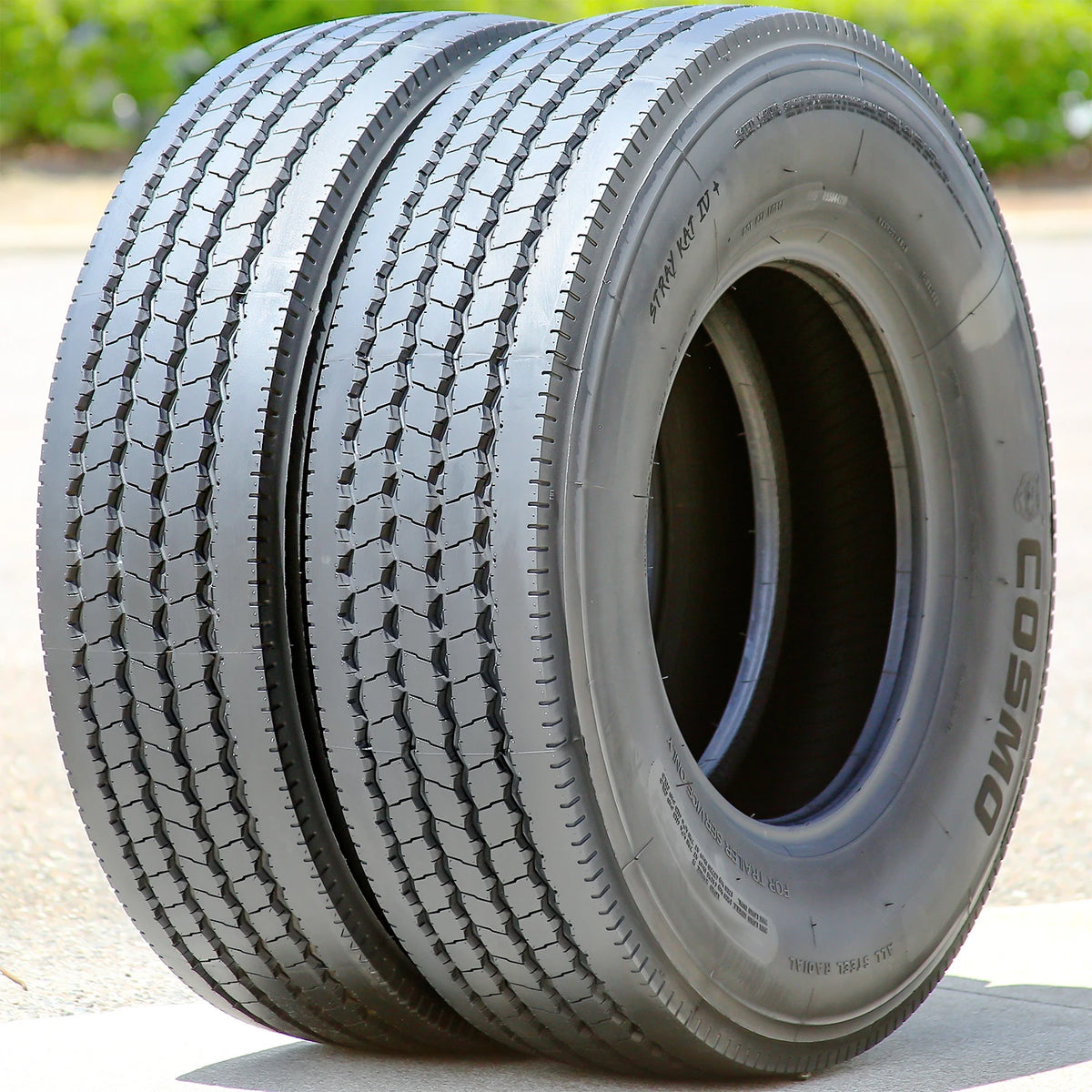 Cosmo Stray Kat IV+ All Steel ST235/85R16 Load G Trailer Tires — Set of 2