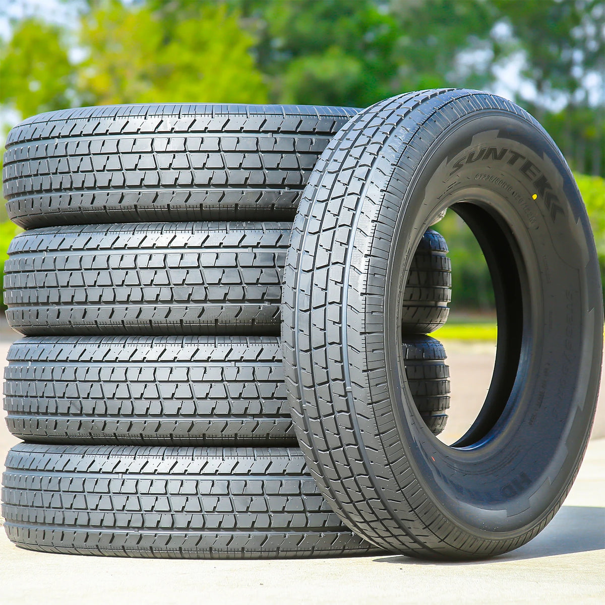 Suntek HD Trail 2 Semi Steel ST205/75R14 Load D Trailer Tires — Set of 5